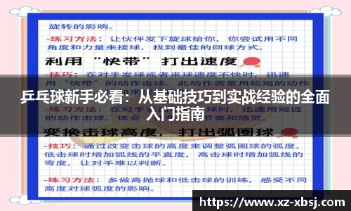 乒乓球新手必看：从基础技巧到实战经验的全面入门指南