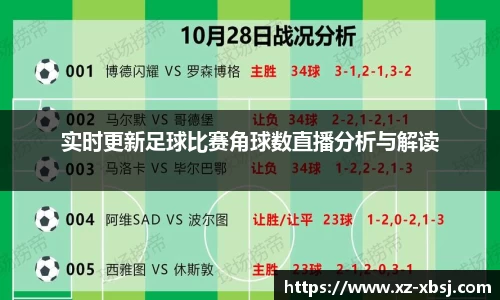 实时更新足球比赛角球数直播分析与解读