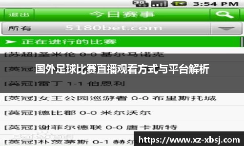 国外足球比赛直播观看方式与平台解析