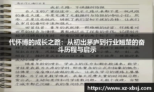 代怀博的成长之路：从初出茅庐到行业翘楚的奋斗历程与启示